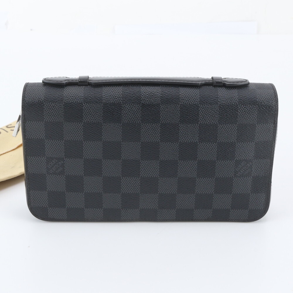 Louis Vuitton Damier Graphite Zippy XL N41503 Leather Long Wallet Clutch Bag ...
